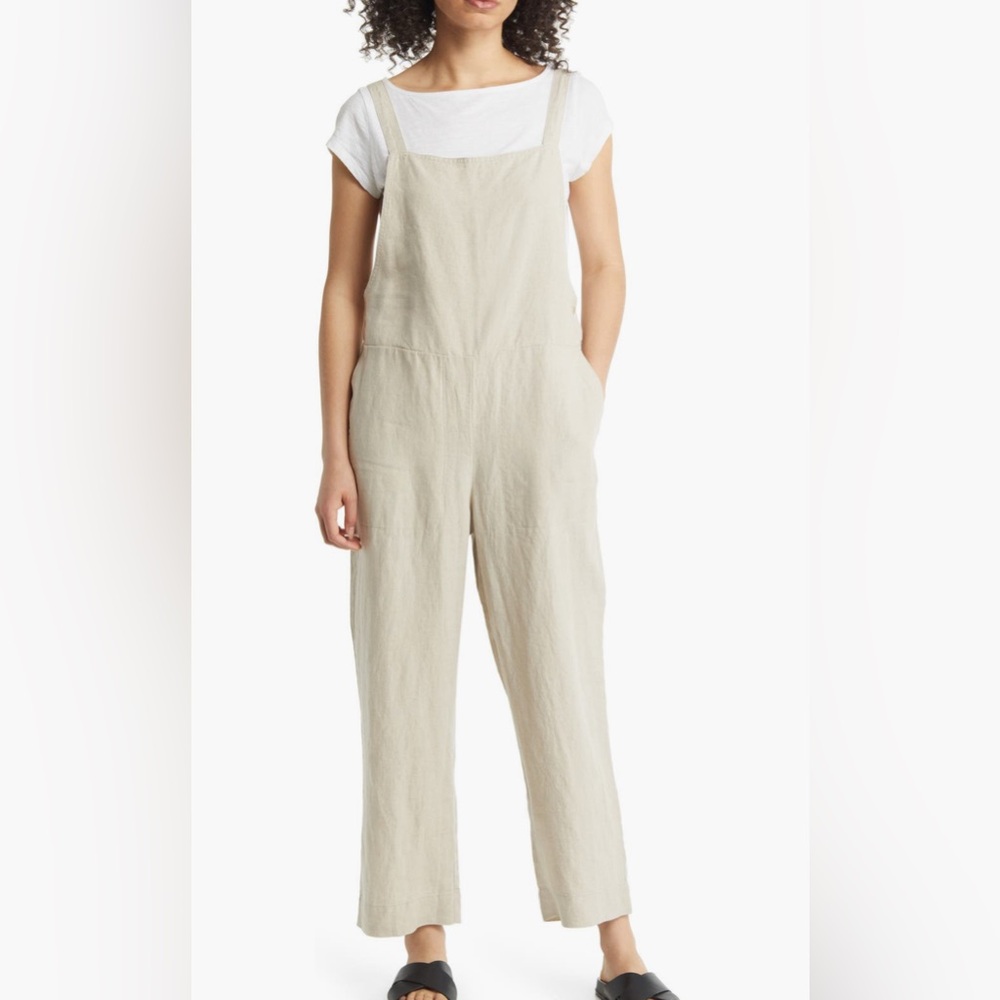 Eileen Fisher Ankle Length Organic Linen Jumpsuit